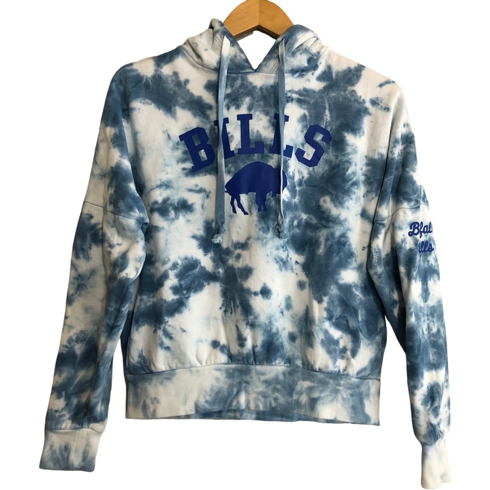 Team Apparel Blue and White Tie-Dye Hoodie